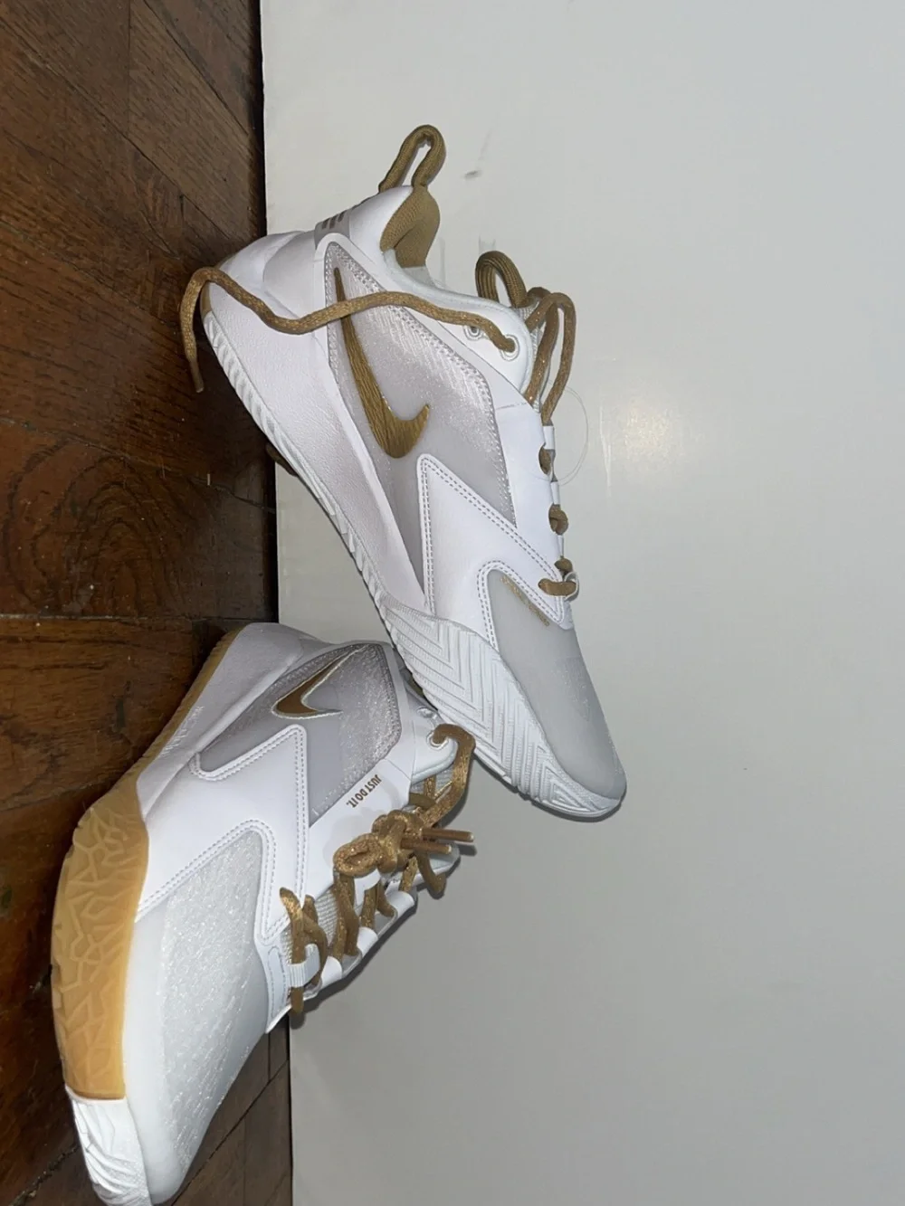 Nike White and Tan Athletic Sneakers
